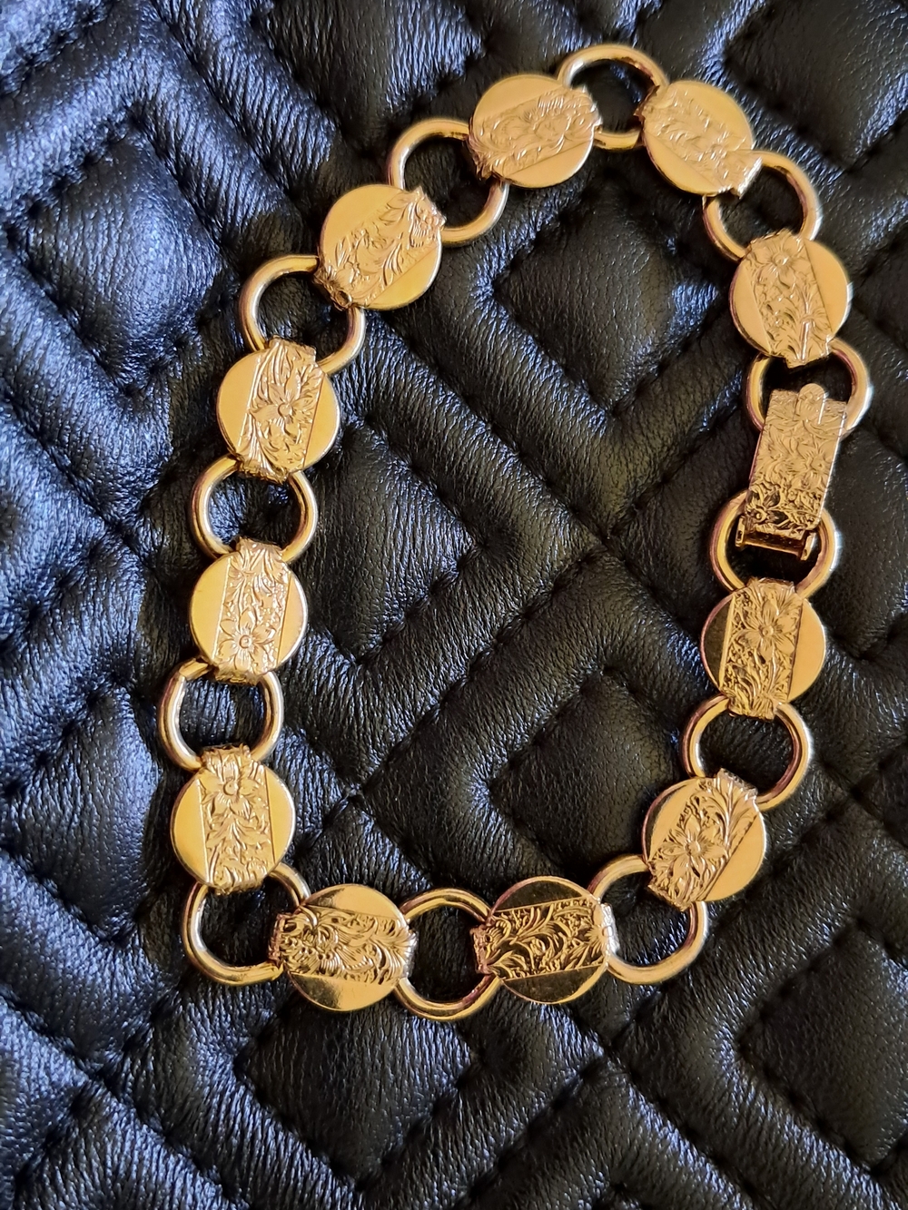 Sarah Coventry Young and Gay Gold Floral Link Bracelet 1959